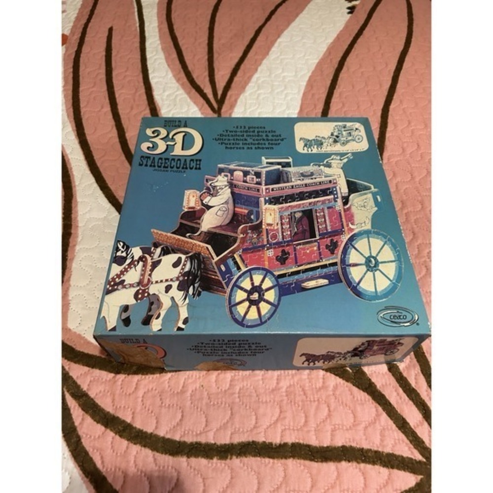 Vintage 3D Stagecoach Jigsaw Puzzle